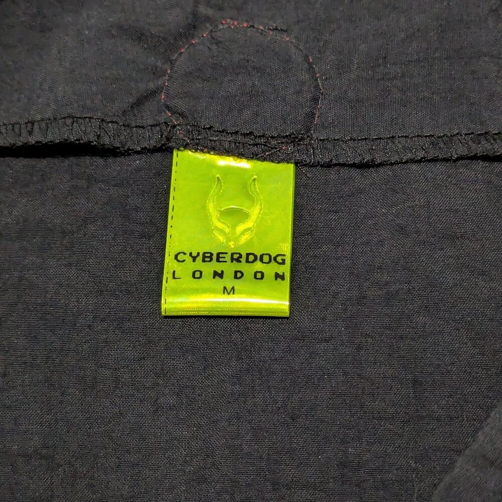 Vintage Cyberdog Loin Cloth Panel Skirt Red Circuitry Black Medium - Picture 7 of 8